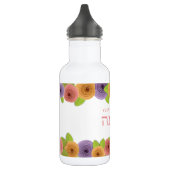 HEBRÄISCH Personalisierte Hübsche Blumen Edelstahlflasche (Links)