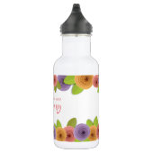 HEBRÄISCH Personalisierte Hübsche Blumen Edelstahlflasche (Rechts)