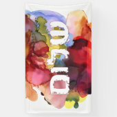 Hebräisch "Shalom" mit Aquarellhintergrund Banner (Vertikal)