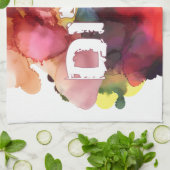 Hebräisch "Shalom" mit Aquarellhintergrund Geschirrtuch (Gefaltet)