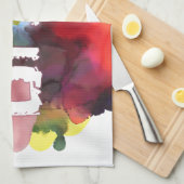 Hebräisch "Shalom" mit Aquarellhintergrund Geschirrtuch (Viertel Falte)