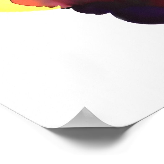 Hebräisch "Shalom" mit Aquarellhintergrund Poster (Ecke)