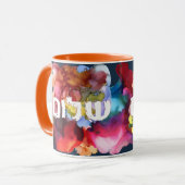 Hebräisch "Shalom" mit Aquarellhintergrund Tasse (Vorderseite Links)