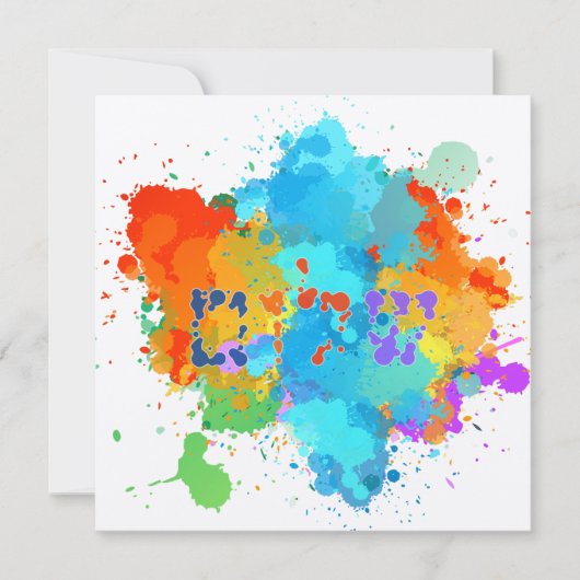 Hebräisch "Shalom" mit Hintergrund der Paint Splas (Vorderseite)