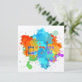 Hebräisch "Shalom" mit Hintergrund der Paint Splas (Stehend Vorderseite)