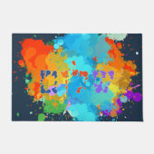 Hebräisch "Shalom" mit Hintergrund der Paint Splas Fußmatte (Vorderseite)