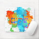 Hebräisch "Shalom" mit Hintergrund der Paint Splas Mousepad<br><div class="desc">Das hebräische Wort "shalom" (bedeutet "frieden",  aber auch "hallo") in künstlerischer Form über einer farbenprächtigen Farbe spritzt Hintergrund.</div>