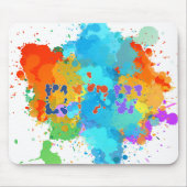Hebräisch "Shalom" mit Hintergrund der Paint Splas Mousepad (Vorne)