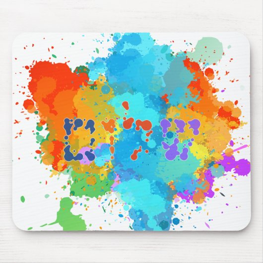 Hebräisch "Shalom" mit Hintergrund der Paint Splas Mousepad (Vorne)