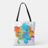 Hebräisch "Shalom" mit Hintergrund der Paint Splas Tasche (Rückseite)