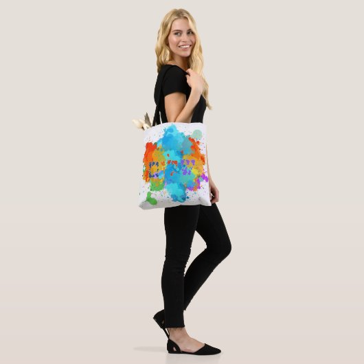 Hebräisch "Shalom" mit Hintergrund der Paint Splas Tasche (Am Model)