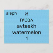 Hebräische א postkarte (Rückseite)