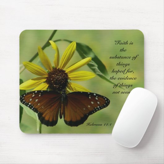 Hebräische 11:1 Schmetterlingsmousepad Mousepad (Mit Mouse)