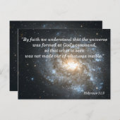 Hebräische 11:3 Christliche Scripturspeicher-Karte Postkarte (Vorne/Hinten)