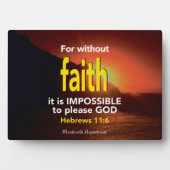 Hebräische 11:6 OHNE GLAUBEN Fotoplatte (Vorderseite)