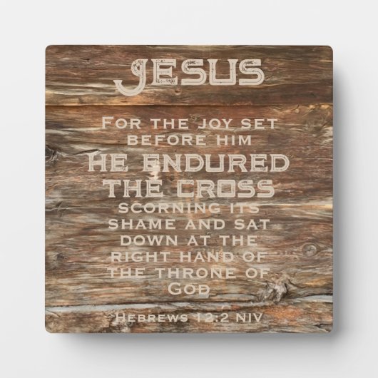 Hebräische 12:2 Osterbibel Verse Wodwohwohn Fotoplatte (Vorderseite)