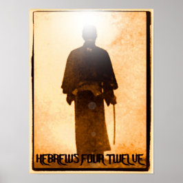 Hebräische 4:12 Samurai-Poster Poster