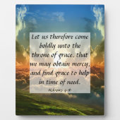 Hebräische 4:16 Plaque Fotoplatte (Vorderseite)