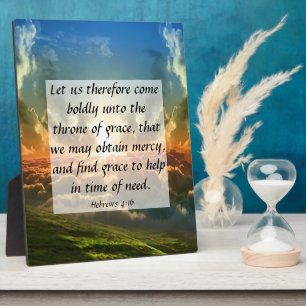 Hebräische 4:16 Plaque Fotoplatte