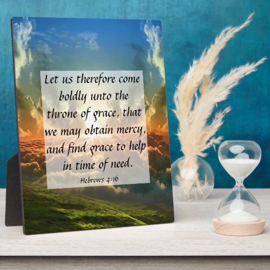 Hebräische 4:16 Plaque Fotoplatte (Seite)