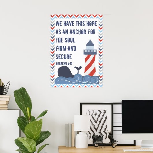 Hebräische 6:19 Große Poster (Heimbüro)