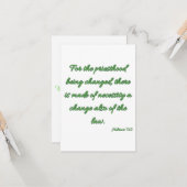 Hebräische 7:12 KJV Bible Verse Flat Greeting Card Karte (Vorderseite/Rückseite Beispiel)