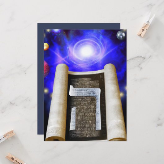 Hebräische Alphabet-Einladung Einladung (Vorderseite/Rückseite Beispiel)