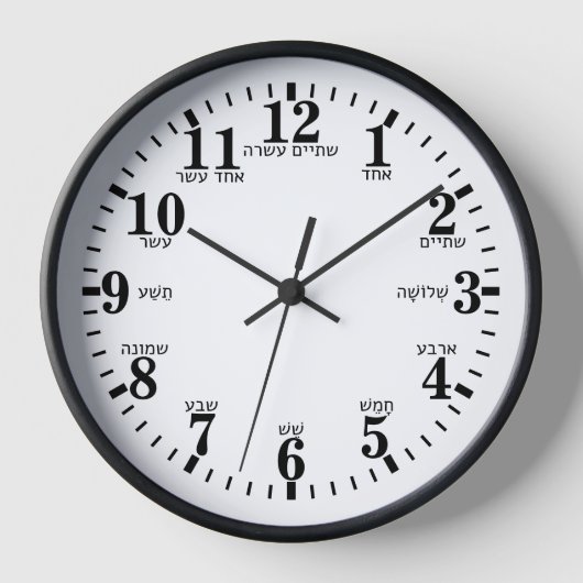 hebräische Buchstabennummern Uhr (Vorderseite)