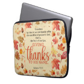 Hebräische Herbst 13:15 Erntedank Bibel Verse Laptopschutzhülle (Vorderseite Links)