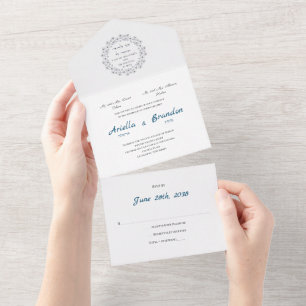 Hebräische Mongram Jewish All in one Wedite Einlad All In One Einladung