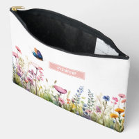 Hebräische Namens-Make-up-Tasche mit Wildblumen & 