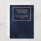 Hebräische Rose Gold Navy Glitzer Paint Bat Mitzva Einladung (Rückseite)