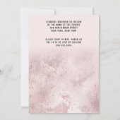 Hebräische Rose Gold Pink Glitzer Star Bat Mitzvah Einladung (Rückseite)