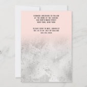 Hebräische Rose Gold Pink Silver Star Bat Mitzvah Einladung (Rückseite)