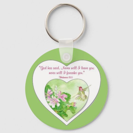 Hebräische Schrift 19:5 Ich werde dir nie verlasse Schlüsselanhänger (Vorderseite)