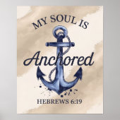 Hebräische Soule 6:19 Bibelverse Poster (Vorne)