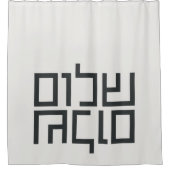 Hebräische Typografie: Shalom Shalom Duschvorhang (Vorderseite)