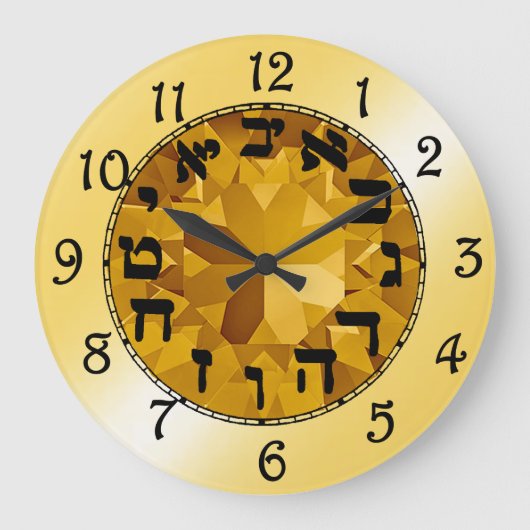 Hebräische Zahlen Große Wanduhr (Vorderseite)