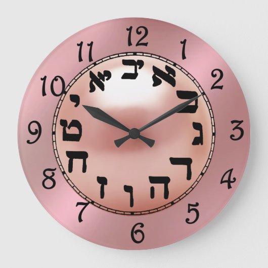 Hebräische Zahlen Große Wanduhr (Vorderseite)