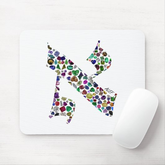 Hebräischer Brief ALEF aus Edelsteinen Mousepad (Mit Mouse)