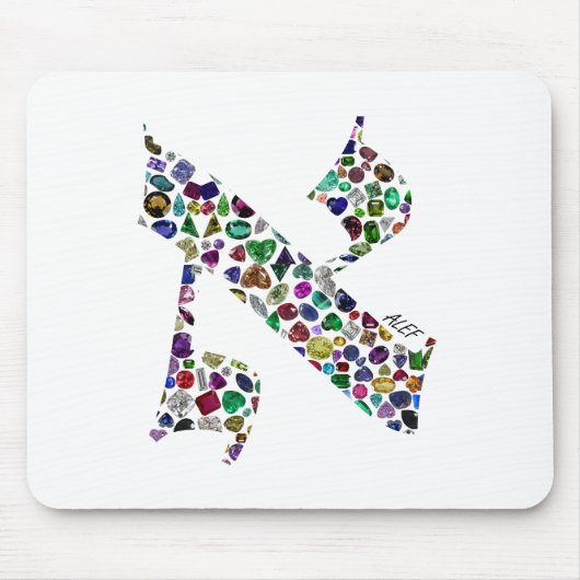 Hebräischer Brief ALEF aus Edelsteinen Mousepad (Vorne)