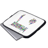 Hebräischer Brief HEY aus Edelsteinen Laptopschutzhülle (Vorne Knopf)