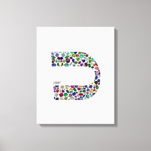 Hebräischer Buchstabe 'CHAF' Leinwanddruck (Vorderseite)