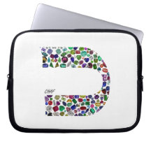 Hebräischer Buchstabe 'CHAF' mit Edelsteinen in al