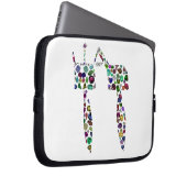 Hebräischer Buchstabe 'CHET' aus Diamanten und Ede Laptopschutzhülle (Vorne Rechts)