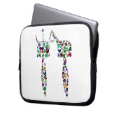 Hebräischer Buchstabe 'CHET' aus Diamanten und Ede Laptopschutzhülle (Vorderseite Links)