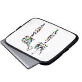 Hebräischer Buchstabe 'CHET' aus Diamanten und Ede Laptopschutzhülle (Vorne Knopf)