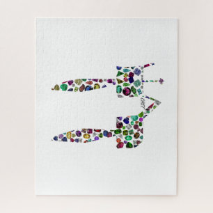Hebräischer Buchstabe 'CHET' aus Diamanten und Ede Puzzle
