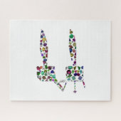 Hebräischer Buchstabe 'CHET' aus Diamanten und Ede Puzzle (Horizontal)