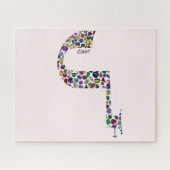 Hebräischer Buchstabe 'LAMED' aus Wertvollen Stein Puzzle (Horizontal)